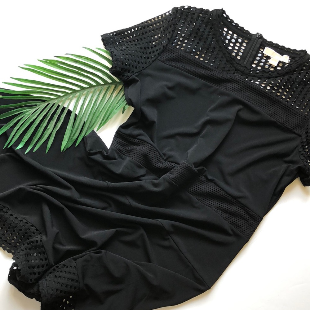 Michael Kors Stretch-crepe Mesh-Panel Dress